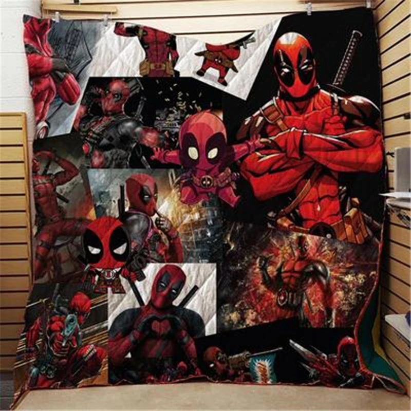 Summer Superhero Deadpool Print Quilt Kids School Adults Bed Soft Warm Thin Blanket Cotton Quilt King Size Wholesale Custom
Summer Superhero Deadpool Print Quilt Kids School Adults Bed Soft Warm Thin Blanket Cotton Quilt King Size Wholesale Custom
