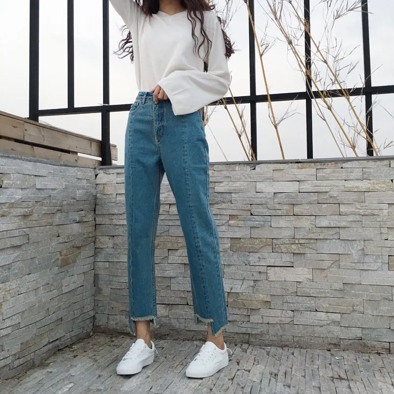 Asymmetrical Straight Jean Pants Women Hole High Waisted Jeans Washed Harajuku Denim Pants
Asymmetrical Straight Jean Pants Women Hole High Waisted Jeans Washed Harajuku Denim Pants