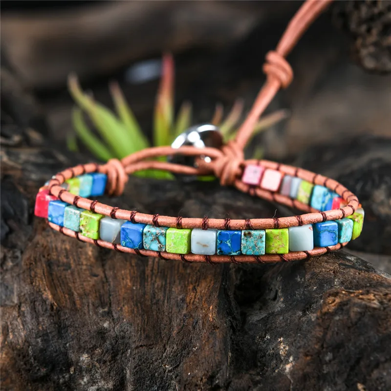 Chakra Bracelet Boho Natural Stone Beaded Bracelet Unique Friendship Leather Bracelet Dropshipping Single Leather Wrap Bracelet
Chakra Bracelet Boho Natural Stone Beaded Bracelet Unique Friendship Leather Bracelet Dropshipping Single Leather Wrap Bracelet