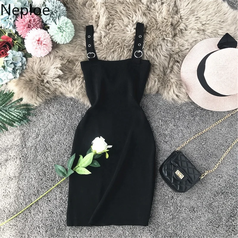 Neploe Fashion Sexy Strap Dress for Women Knitted Stretch Sleeveless Club Dresses Bodycon Spring Summer Black Mini Vestidos
Neploe Fashion Sexy Strap Dress for Women Knitted Stretch Sleeveless Club Dresses Bodycon Spring Summer Black Mini Vestidos