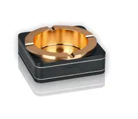 Household Merchandises Ashtrays Zinc alloy PU leather square ashtray free shipping image