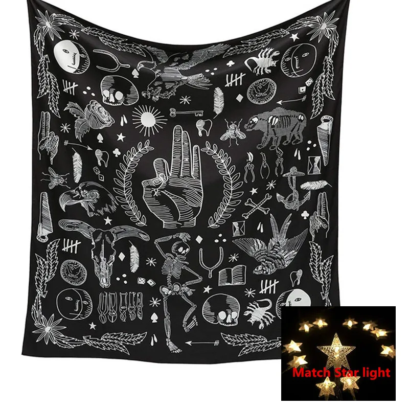 Tarrot Sun Moon Patterned Wall Sticking Mandala Home Tapestries Black Cool Style Home Decoration Matching star lights
Tarrot Sun Moon Patterned Wall Sticking Mandala Home Tapestries Black Cool Style Home Decoration Matching star lights