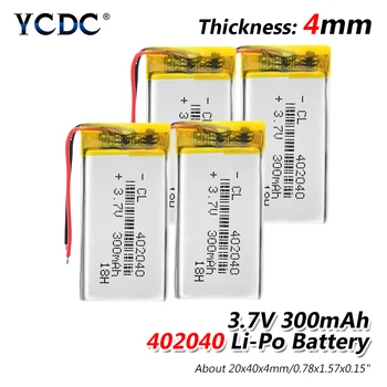 Rechargeable 3.7V 300mAh 402040 Battery Lithium Polymer Li-Po li ion Battery Lipo cells For MP3 MP4 Voice Recorder Wristband
Rechargeable 3.7V 300mAh 402040 Battery Lithium Polymer Li-Po li ion Battery Lipo cells For MP3 MP4 Voice Recorder Wristband