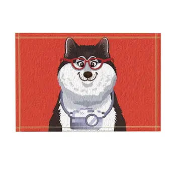 Cartoon Animals Decor, Comedic Pug Dog Puppy with Glass in Red Bath Rugs, Non-Slip Funny Indoor Outdoor Doormat
Cartoon Animals Decor, Comedic Pug Dog Puppy with Glass in Red Bath Rugs, Non-Slip Funny Indoor Outdoor Doormat