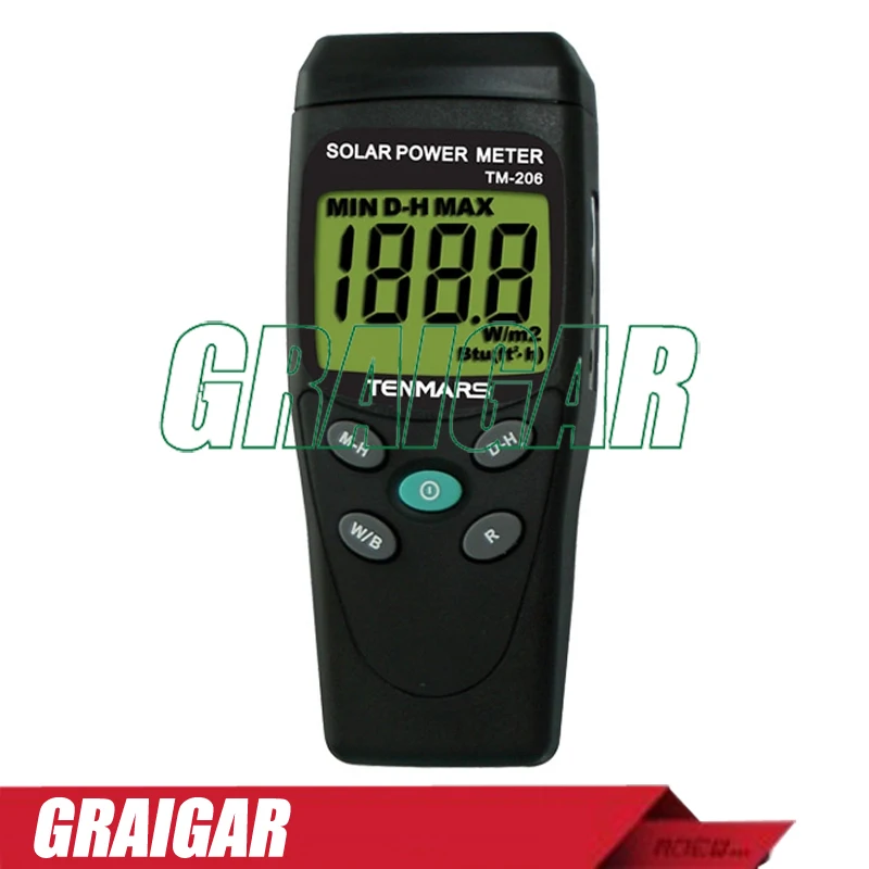 Solar Power Meter TM-206 with 3 1/2 digits LCD Display Solar Radiation Measurements Tester
Solar Power Meter TM-206 with 3 1/2 digits LCD Display Solar Radiation Measurements Tester
