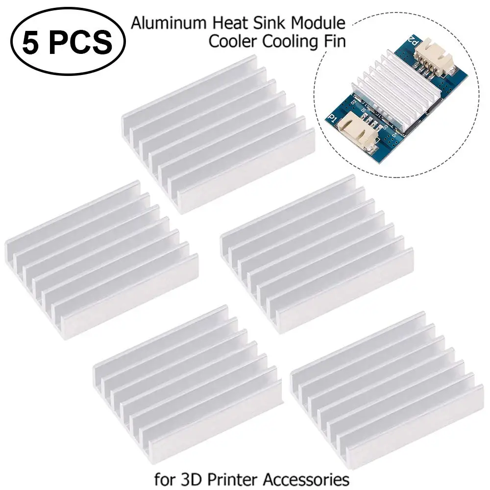 5pcs Aluminum Heat Sink Heatsink Module Cooler Cooling Fin for TL-Smoother Plus Addon Module 3D Printer Accessories
5pcs Aluminum Heat Sink Heatsink Module Cooler Cooling Fin for TL-Smoother Plus Addon Module 3D Printer Accessories