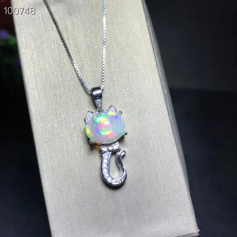 Uloveido Natural Fire Opal Cute Cat Pendant Necklace for Girl, 925 Sterling Silver Gemstone Animal Necklace for Women FN267
Uloveido Natural Fire Opal Cute Cat Pendant Necklace for Girl, 925 Sterling Silver Gemstone Animal Necklace for Women FN267