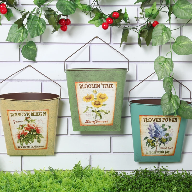 Pastoral Style Wrought Iron Wall Hanging Garden Pots Planters Creative Decorative Vertical Planter
Pastoral Style Wrought Iron Wall Hanging Garden Pots Planters Creative Decorative Vertical Planter