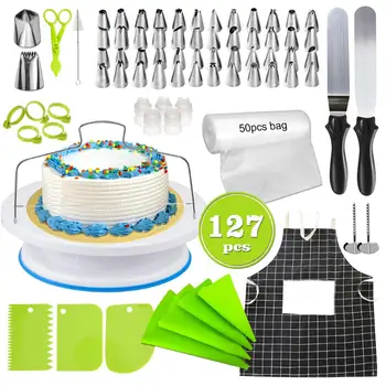 127pcs 127pcs Multi-function Cake Decorating Kit Cake Turntable Set Pastry Tube Fondant Tool Kitchen Dessert Baking Pastry Suppl
127pcs 127pcs Multi-function Cake Decorating Kit Cake Turntable Set Pastry Tube Fondant Tool Kitchen Dessert Baking Pastry Suppl