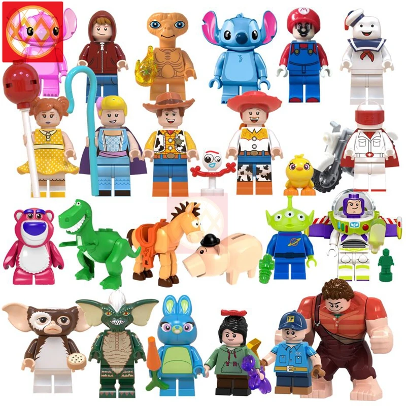Toy Story 4 Forky Woody Buzz Lightyear Lotso Gremlins Stitch Super Mario Alien E.T. With Friend Elliot Building Blocks Kids Gift
Toy Story 4 Forky Woody Buzz Lightyear Lotso Gremlins Stitch Super Mario Alien E.T. With Friend Elliot Building Blocks Kids Gift