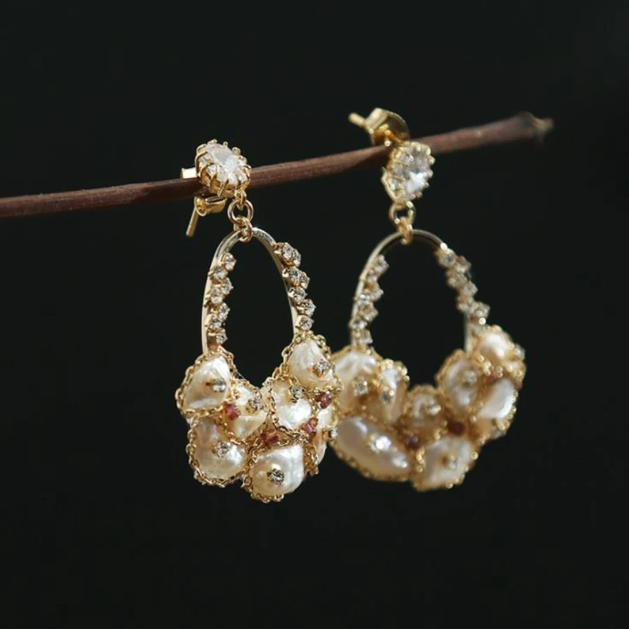 Vintage Baroque Pearls Earrings 925 Silver Piercing Earring Handmade Wedding Ear Jewellery for Women Mom Gifts Bijoux 2019
Vintage Baroque Pearls Earrings 925 Silver Piercing Earring Handmade Wedding Ear Jewellery for Women Mom Gifts Bijoux 2019