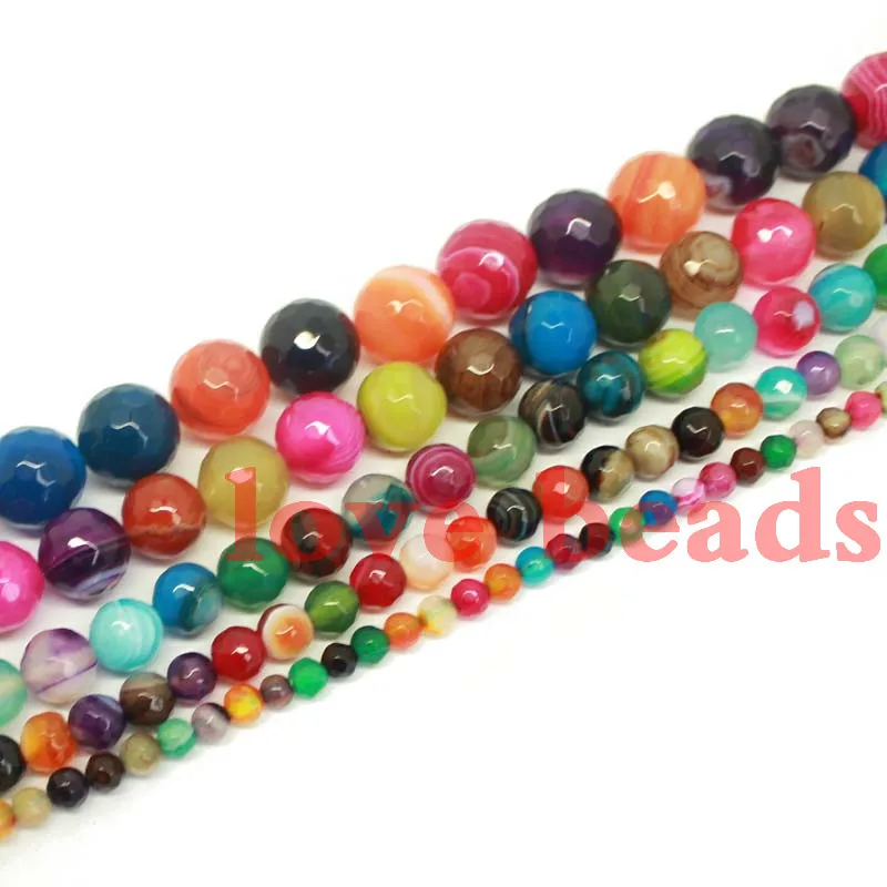 Natural Multicolor Stripes Faceted Round Loose beads for jewelry making 4.6.8.10.12.14mm Strand 15" Diy Bracelet -F00264
Natural Multicolor Stripes Faceted Round Loose beads for jewelry making 4.6.8.10.12.14mm Strand 15" Diy Bracelet -F00264