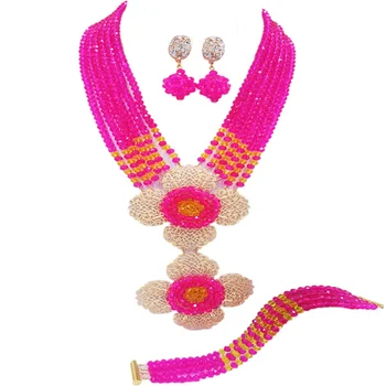 Fashion Fuchsia Pink Yellow Nigerian Wedding Necklace African Beads Jewelry Set Crystal Bridal Jewelry Sets 6DHJZ18
Fashion Fuchsia Pink Yellow Nigerian Wedding Necklace African Beads Jewelry Set Crystal Bridal Jewelry Sets 6DHJZ18