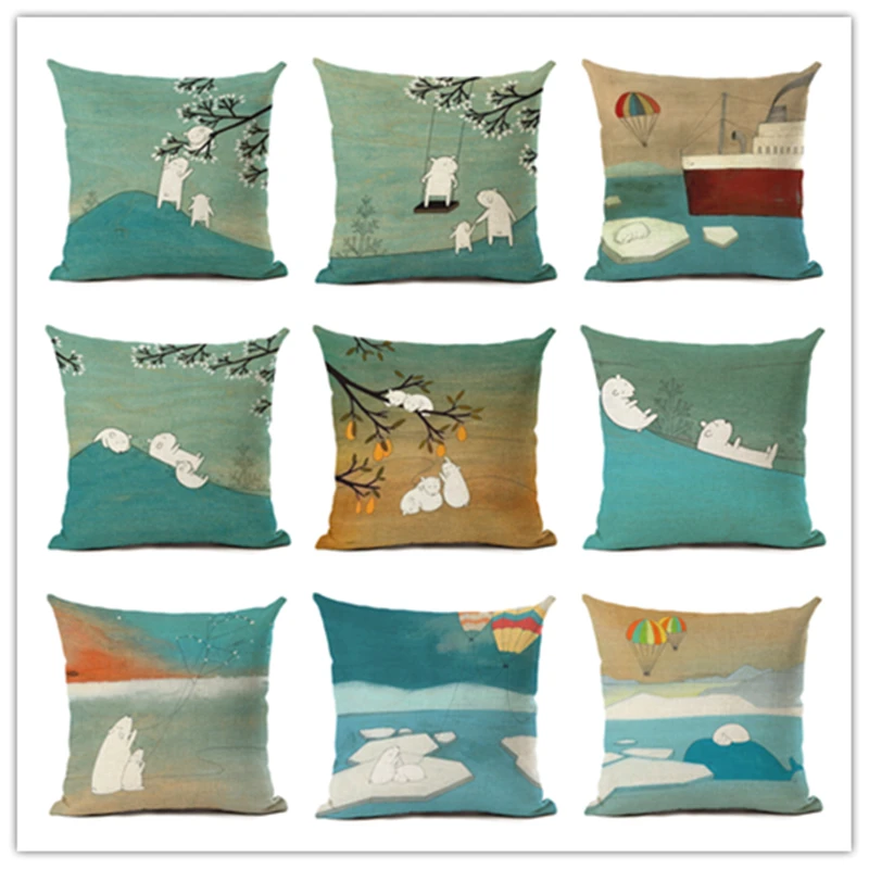 Nordic Style Cute Custom polar bear Pattern Throw Pillow case Linen Cotton Cushion Cover Creative decoration for Sofa Car covers
Nordic Style Cute Custom polar bear Pattern Throw Pillow case Linen Cotton Cushion Cover Creative decoration for Sofa Car covers