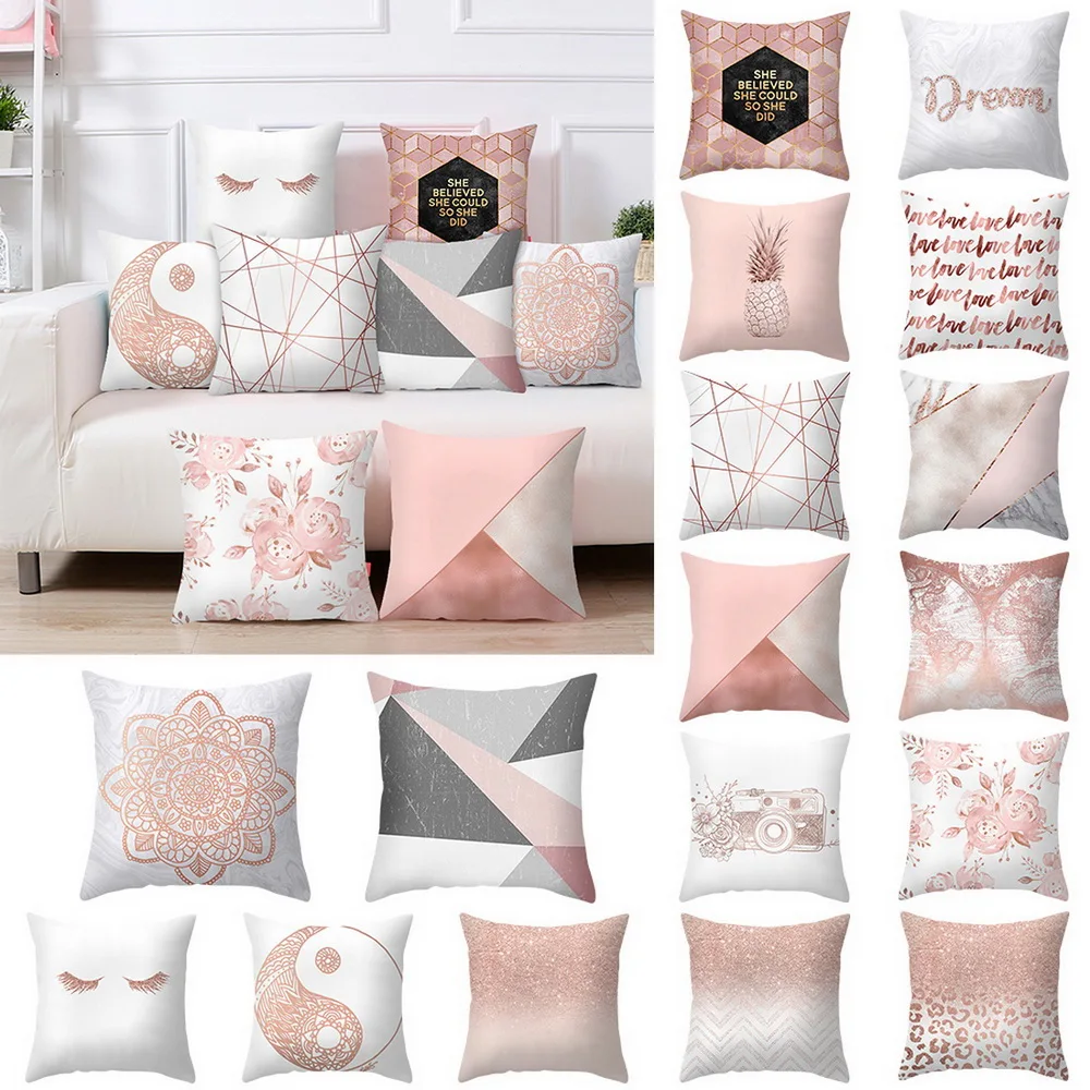 Juneiour Lash Pillow Case Rose Gold Geometric Pineapple Glitter Polyester Sofa Decorative Cushion Cover for Home Decor 45x45cm
Juneiour Lash Pillow Case Rose Gold Geometric Pineapple Glitter Polyester Sofa Decorative Cushion Cover for Home Decor 45x45cm