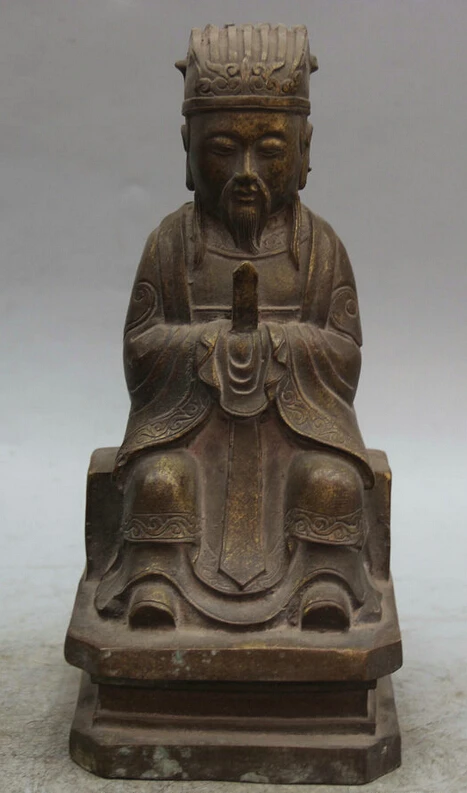 S1773 10" Old Chinese Bronze Seat minister Wen Guan Civil official Civilian Statue D0318
S1773 10" Old Chinese Bronze Seat minister Wen Guan Civil official Civilian Statue D0318