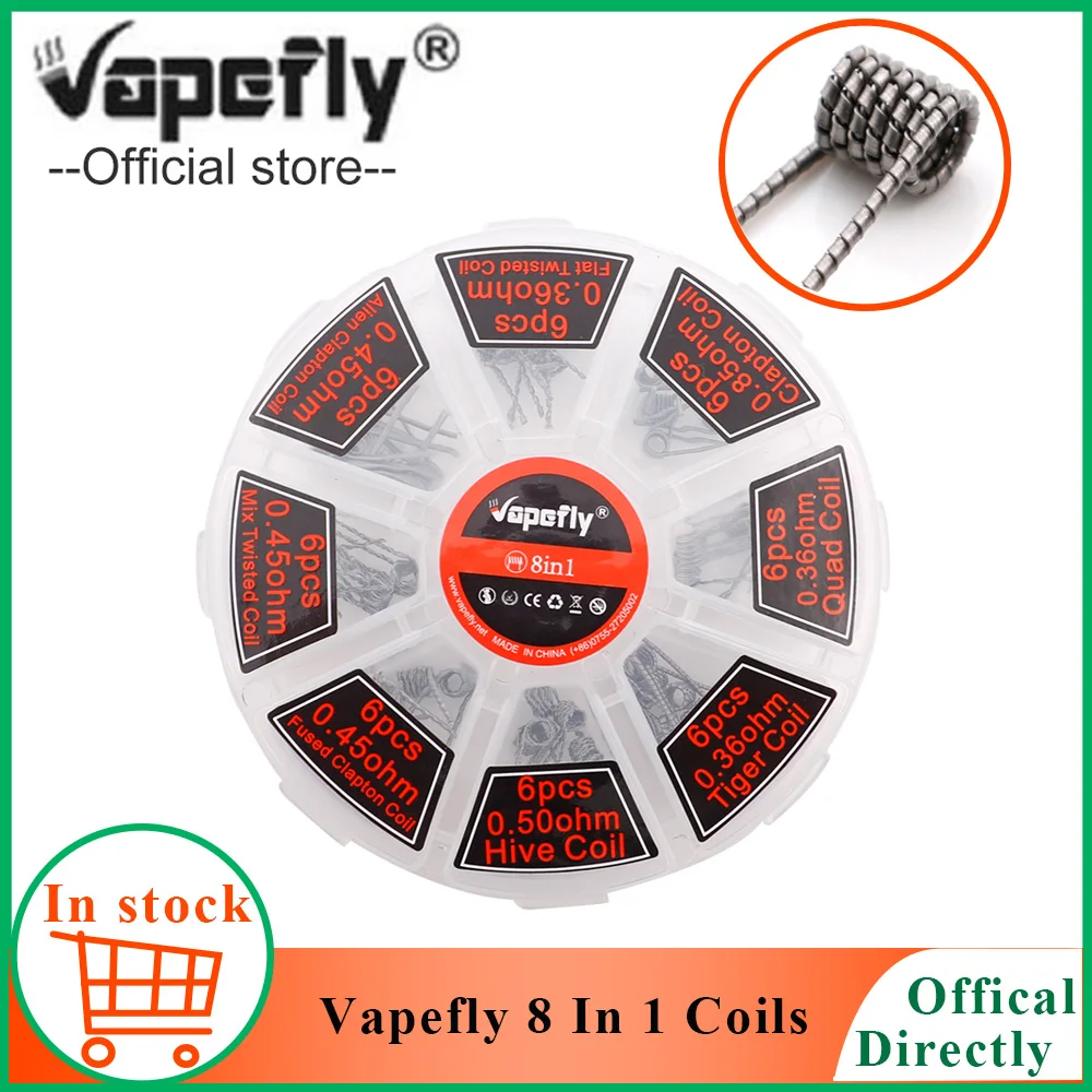 Electronic Cigarette vape accessories Vapefly 8 In 1 Coils vapor DIY coils easy to carry Premade Coil Prebuilt for vape atomizer
Electronic Cigarette vape accessories Vapefly 8 In 1 Coils vapor DIY coils easy to carry Premade Coil Prebuilt for vape atomizer
