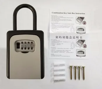 Outdoor Key Safe Box Keys Storage Box Padlock Use Four Password Lock Alloy Material Keys Hook Security Boxes
Outdoor Key Safe Box Keys Storage Box Padlock Use Four Password Lock Alloy Material Keys Hook Security Boxes