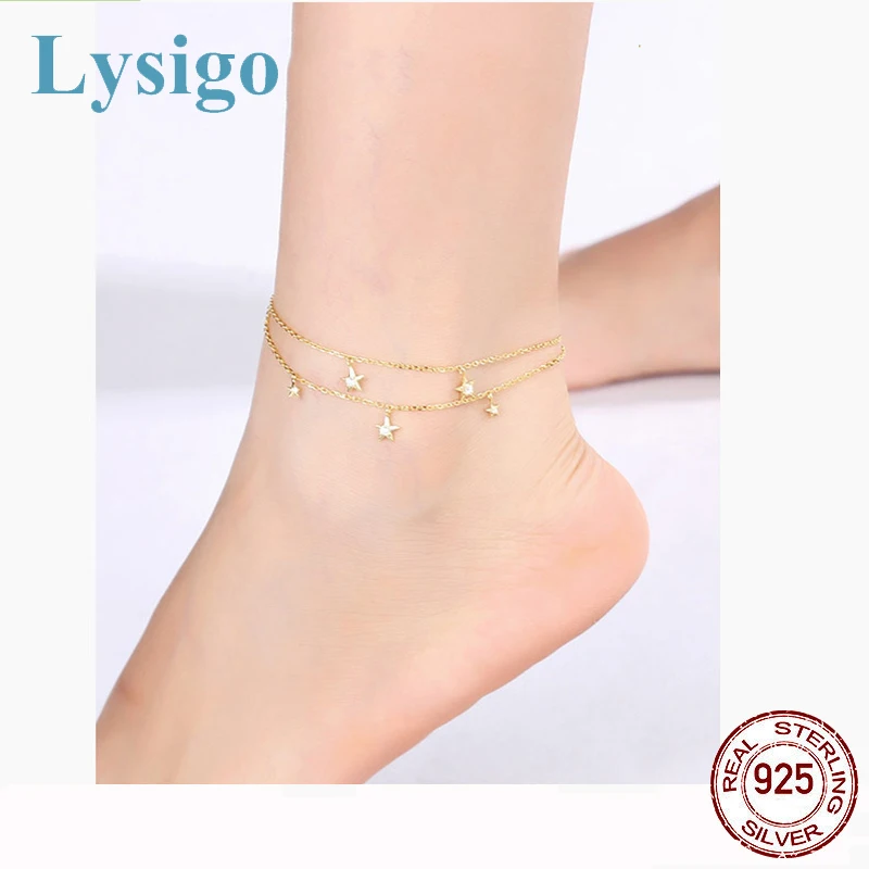 Lysigo Fine Jewelry 100% 925 Sterling Silver Summer Ankle Bracelet Gold Anklet Elegant Star Foot Leg Chain Charm for Women Gift
Lysigo Fine Jewelry 100% 925 Sterling Silver Summer Ankle Bracelet Gold Anklet Elegant Star Foot Leg Chain Charm for Women Gift