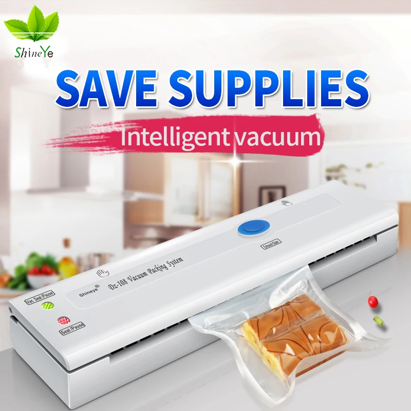 ShineYe Household Food Vacuum Sealer Packaging Mahicne 110-220V Vacuum Packer Machine Include bags skit for keep food saver
ShineYe Household Food Vacuum Sealer Packaging Mahicne 110-220V Vacuum Packer Machine Include bags skit for keep food saver