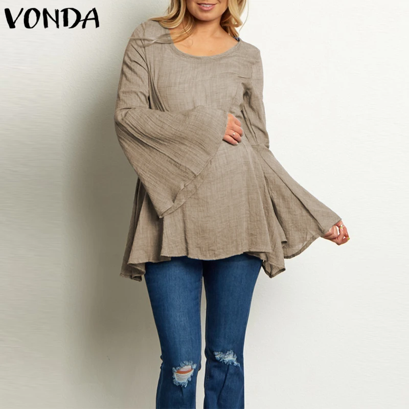 VONDA Fashion Women Blouses 2019 Autumn Tops Sexy Flare Sleeve O Neck Shirts Vintage Casual Loose Plus Size Blusas Femininas
VONDA Fashion Women Blouses 2019 Autumn Tops Sexy Flare Sleeve O Neck Shirts Vintage Casual Loose Plus Size Blusas Femininas