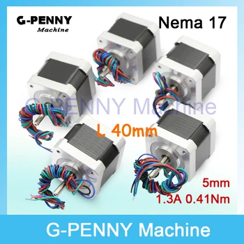 5pcs NEMA 17 cnc stepper motor 42x40mm 1.3A 4-lead 0.4N.m stepping motor 1.8deg 57Oz-in for 3D printer CNC electric machine
5pcs NEMA 17 cnc stepper motor 42x40mm 1.3A 4-lead 0.4N.m stepping motor 1.8deg 57Oz-in for 3D printer CNC electric machine