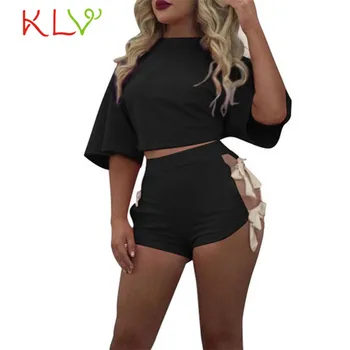 KLV Fasion Hot Sexy Women Summer O-Neck Cotton Short Sleeve Bandage 2 Piece Set Casual Shorts Casual Outfit Sportswear 45
KLV Fasion Hot Sexy Women Summer O-Neck Cotton Short Sleeve Bandage 2 Piece Set Casual Shorts Casual Outfit Sportswear 45