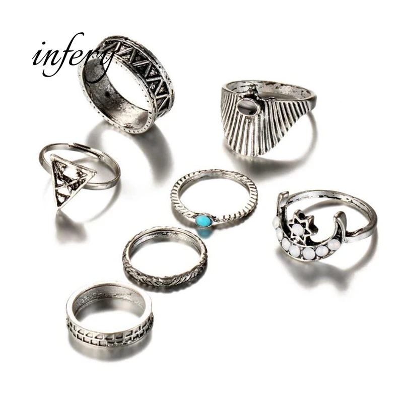 7 Pcs/Set Bohemia Midi Rings Vintage Geometric Carved crystal Moon Seven sets of Ring For Women Party Gift 5R020
7 Pcs/Set Bohemia Midi Rings Vintage Geometric Carved crystal Moon Seven sets of Ring For Women Party Gift 5R020
