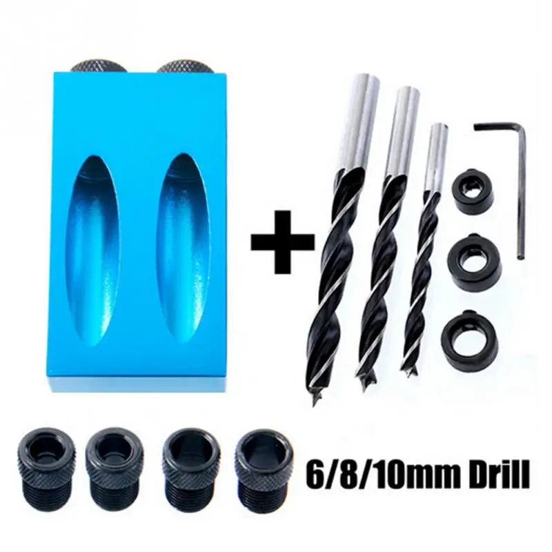 6/8/10mm Angle Drill Guide Set DIY Carpentry Tools Wrench Hole Puncher Locator Woodworking Pocket Hole Jig Drill Kit Set #027
6/8/10mm Angle Drill Guide Set DIY Carpentry Tools Wrench Hole Puncher Locator Woodworking Pocket Hole Jig Drill Kit Set #027