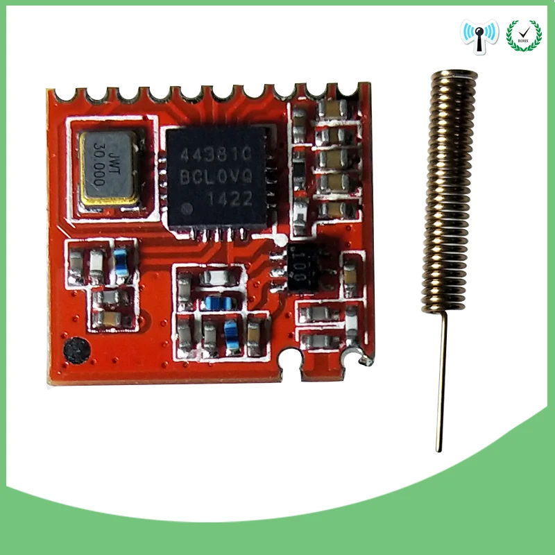 433MHz RF module 4438 chip Long-Distance communication Receiver and Transmitter SPI IOT and 433 MHz antenna
433MHz RF module 4438 chip Long-Distance communication Receiver and Transmitter SPI IOT and 433 MHz antenna
