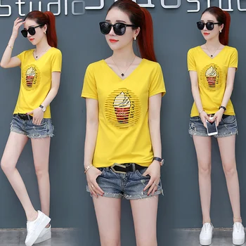 Short-sleeved T-shirt Women's New Summer Jacket 2020 Korean Version Loose-backed Summer Pure Cotton T-shirt Fashion
Short-sleeved T-shirt Women's New Summer Jacket 2020 Korean Version Loose-backed Summer Pure Cotton T-shirt Fashion
