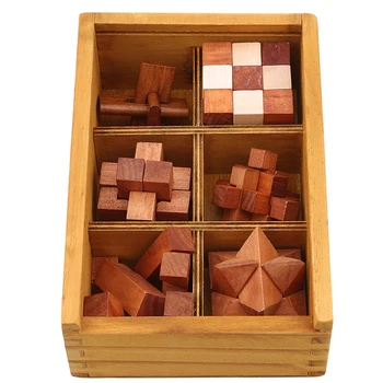 6 Pcs/Set Educational Toys New Design Brain Teaser Kong Ming Lock 3D Wooden Interlocking Burr Puzzles Game Toy
6 Pcs/Set Educational Toys New Design Brain Teaser Kong Ming Lock 3D Wooden Interlocking Burr Puzzles Game Toy