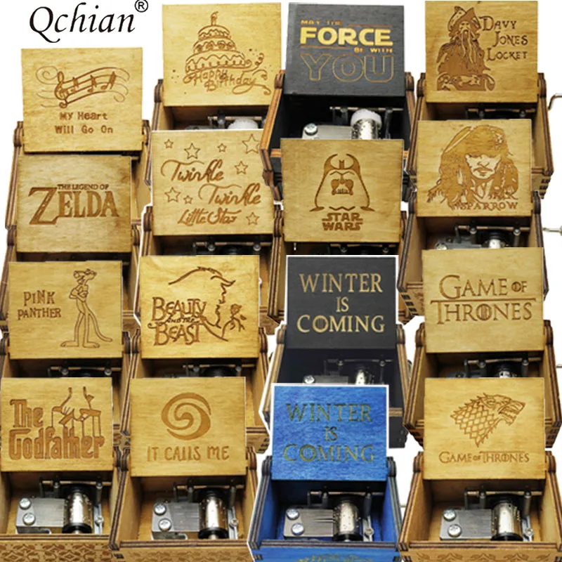 Wholesale Hand Cranked Wood Music Box Let It Go Games of Throne Castle In The Sky For Alice Star Wars Musics Birthday Gift
Wholesale Hand Cranked Wood Music Box Let It Go Games of Throne Castle In The Sky For Alice Star Wars Musics Birthday Gift