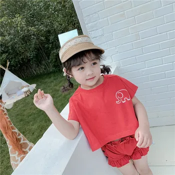 Baby Girl Summer Clothing Set New Casual Soild Short Sleeve Cartoon Elephant T-shirt+Wood Ear Shorts 2pc Sport Suits For 2-7Yrs
Baby Girl Summer Clothing Set New Casual Soild Short Sleeve Cartoon Elephant T-shirt+Wood Ear Shorts 2pc Sport Suits For 2-7Yrs