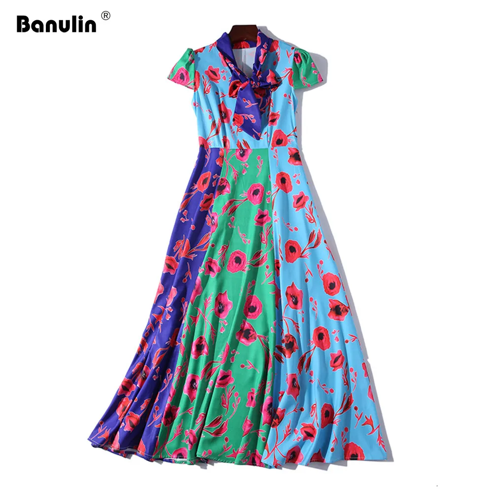 Banulin Floral Print Beach Dress Women 2019 Summer V Neck Bow Blet Short Sleeve High Waist Swing Boho Long Dress Robe Femme
Banulin Floral Print Beach Dress Women 2019 Summer V Neck Bow Blet Short Sleeve High Waist Swing Boho Long Dress Robe Femme