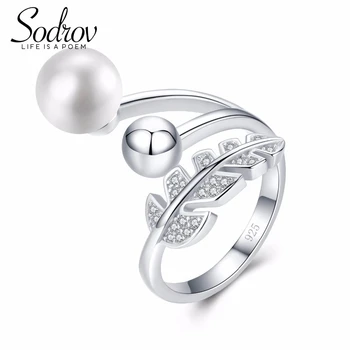 SODROV 2019 NEW 925 Sterling Silver Fine Jewelry Leaves Engagement Wedding Rings for Women Open Finger Rings Pearl Birthday Present R034
SODROV 2019 NEW 925 Sterling Silver Fine Jewelry Leaves Engagement Wedding Rings for Women Open Finger Rings Pearl Birthday Present R034