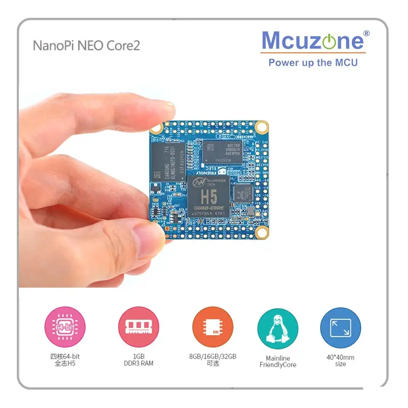 NanoPi NEO Core2 512MB/1GB DDR3 RAM Allwinner H5, Quad-core 64-bit Cortex A53 8GB eMMC u-boot,Ubuntu Core FriendlyELEC
NanoPi NEO Core2 512MB/1GB DDR3 RAM Allwinner H5, Quad-core 64-bit Cortex A53 8GB eMMC u-boot,Ubuntu Core FriendlyELEC
