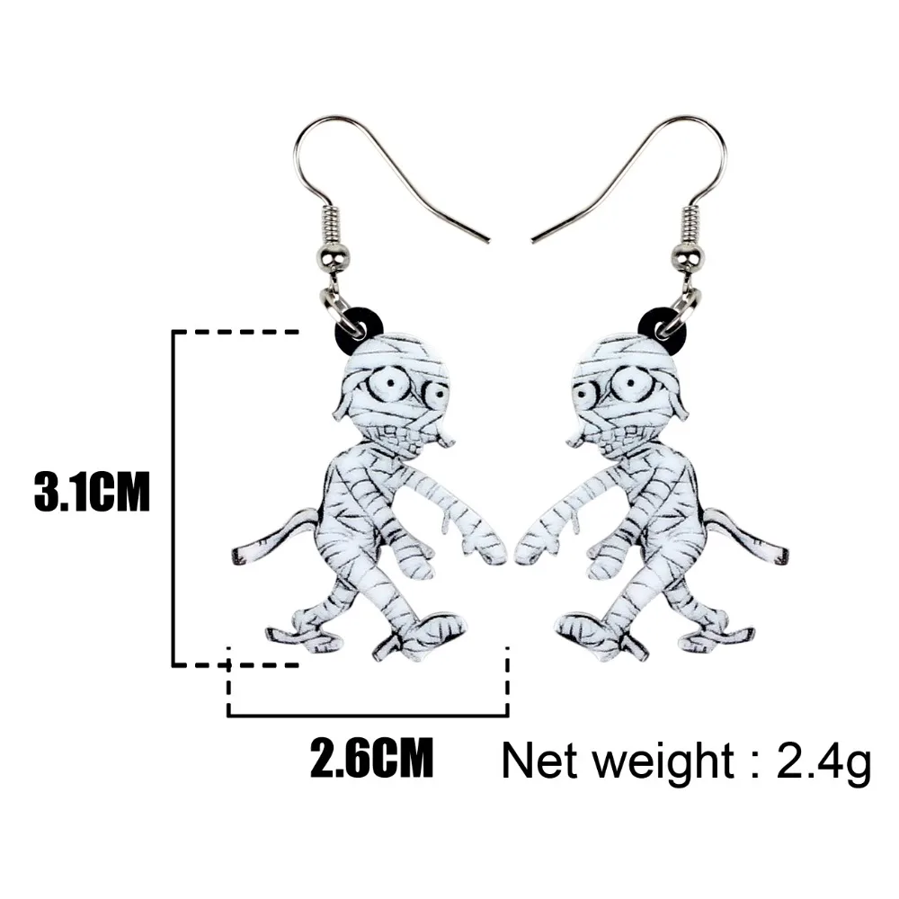 WEVENI акриловые серьги подвески в виде зомби для Хэллоуина модные аниме ювелирные