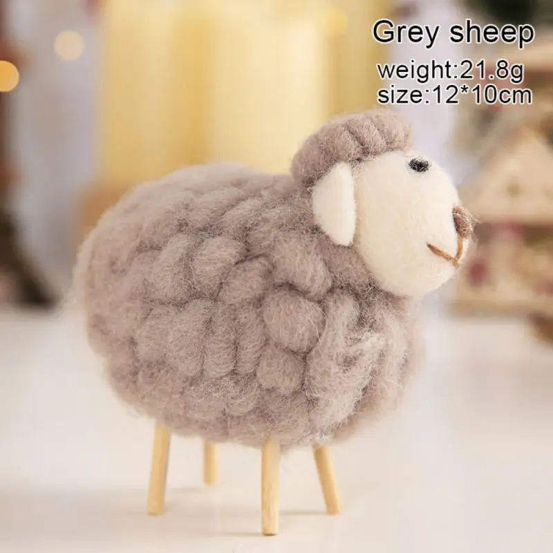 Милые миниатюрные шерстяные войлочные овечки мягкие плюшевые животные игрушки