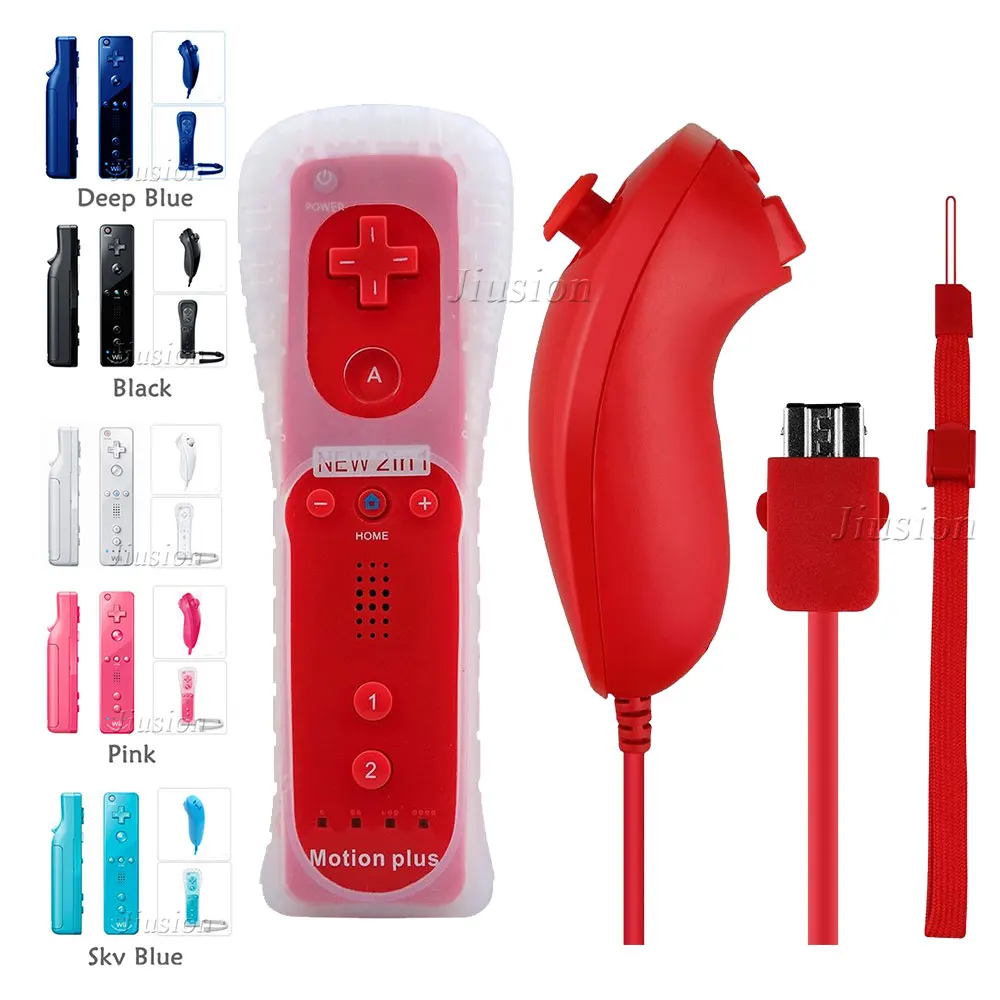 

For Nintendo Wii Wireless Gamepad Joystick Remote Controllers Built-in Motion Plus Nunchuck Silicone Case Game Accessories