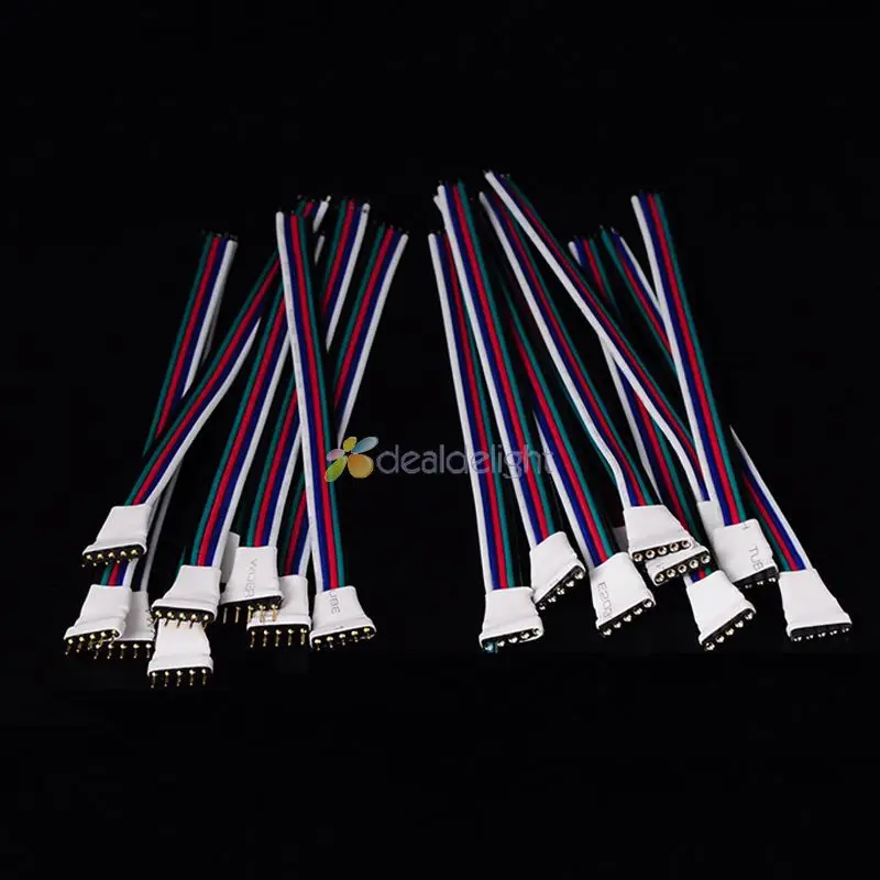 

10 пар 5 pin Мужской и женский светодиодный разъем с длиной 15 см кабель Шнур для 5050 RGBW RGBWW светодиодные полосы света