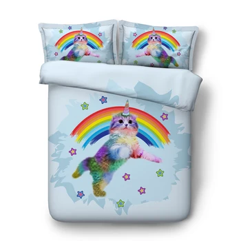 Rainbow and cat Digital print Bedding Set Quilt Cover Design Bed Set Bohemian a Mini Van Bedclothes 3pcs JF595
Rainbow and cat Digital print Bedding Set Quilt Cover Design Bed Set Bohemian a Mini Van Bedclothes 3pcs JF595