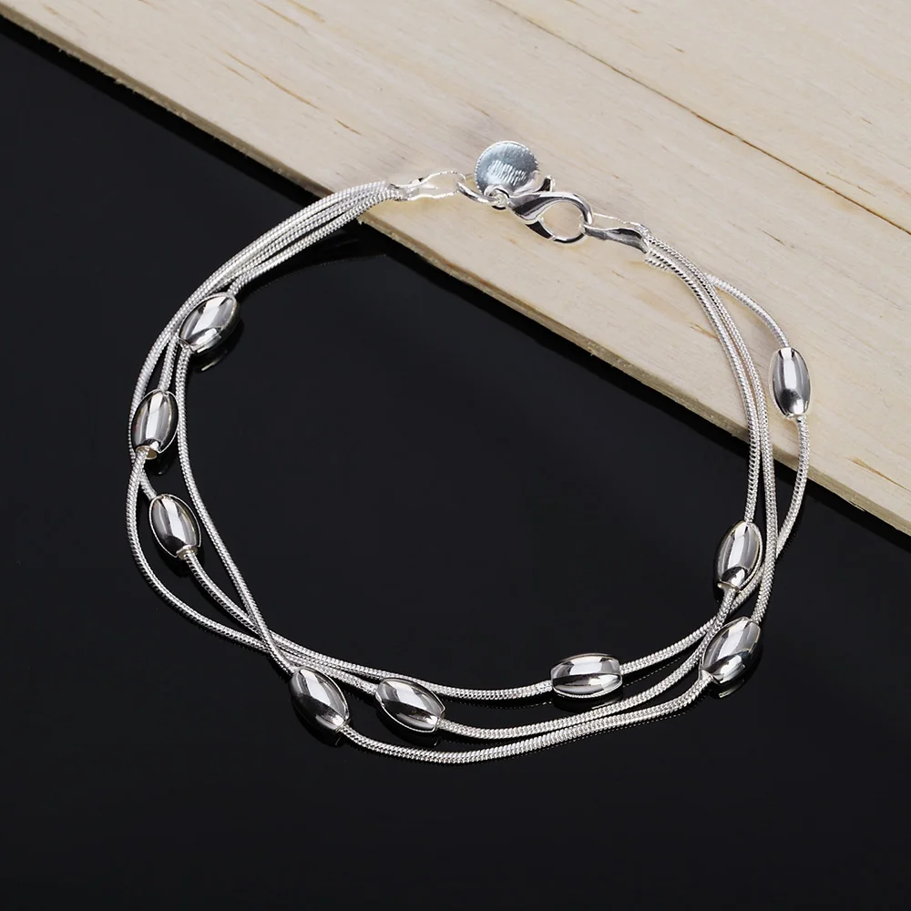 wholesale , Charms beads Chain Beautiful bracelet silver color fashion for women Wedding nice bracelet jewelry JSHh236
wholesale , Charms beads Chain Beautiful bracelet silver color fashion for women Wedding nice bracelet jewelry JSHh236