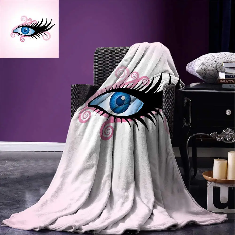 Eye Throw Blanket Fantastic Gaze of a Woman in Graphic Style with Swirls Black Lashes on Pink Soft Warm Blanket
Eye Throw Blanket Fantastic Gaze of a Woman in Graphic Style with Swirls Black Lashes on Pink Soft Warm Blanket