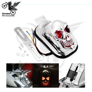Chrome motorcycle Accessories brand harley tail brake light skull Style Electroplate sliver LED motorbike parts moto stop signal
Chrome motorcycle Accessories brand harley tail brake light skull Style Electroplate sliver LED motorbike parts moto stop signal
