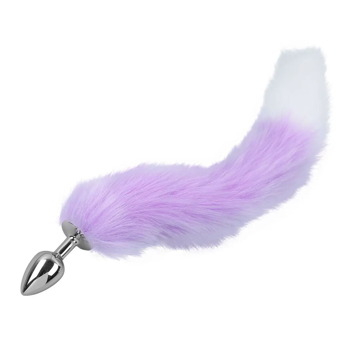 Металлическая анальная пробка Metal by Toyfa с хвостом черно-бурой лисы M, серебристая 0T-00015217 - TOYFA - Анальные пробки с хвостом - Купить