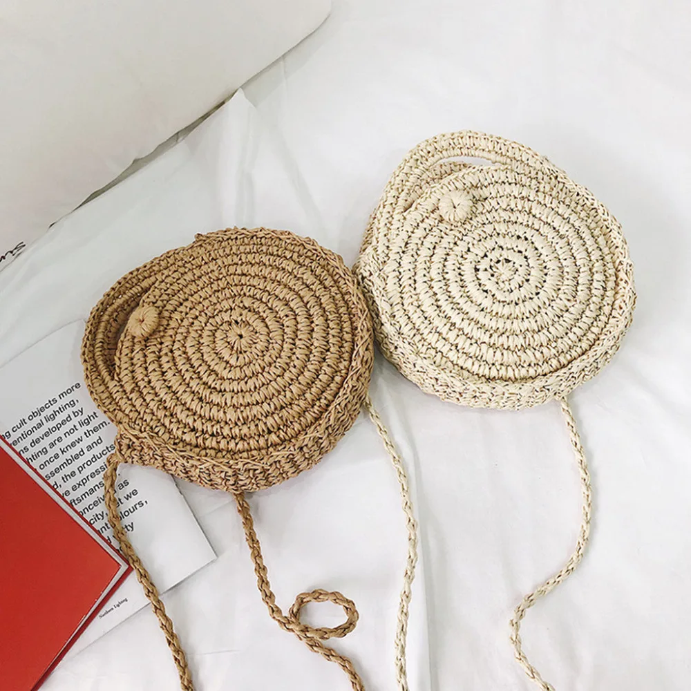 Handmade Rattan Circular Woven Round Lady's Handbag Straw Knit Summer Beach Bag Woman Shoulder Messenger Bag Khaki Beige Tote
Handmade Rattan Circular Woven Round Lady's Handbag Straw Knit Summer Beach Bag Woman Shoulder Messenger Bag Khaki Beige Tote