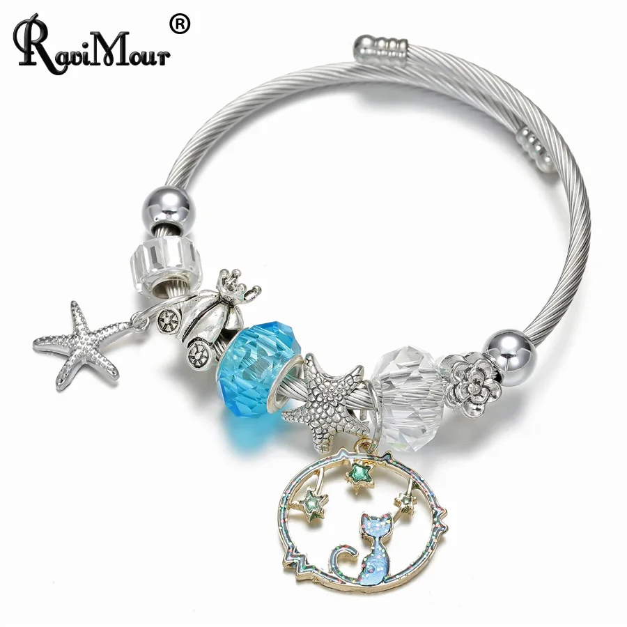 RAVIMOUR Big Charm Bangles for Women Vintage Star Animal Cat Acrylic Silver Cuff Bracelets Femme Jewelry Fashion Boho Pulseira
RAVIMOUR Big Charm Bangles for Women Vintage Star Animal Cat Acrylic Silver Cuff Bracelets Femme Jewelry Fashion Boho Pulseira