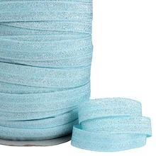 Light blue glitter thread fold over elastic for girl hair accessories
Light blue glitter thread fold over elastic for girl hair accessories