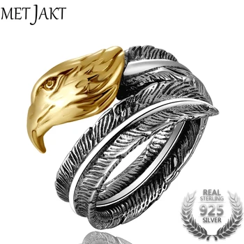 MetJakt Punk Rock Golden Eagle Ring 925 Sterling Silver Open Ring for Men Women Personality Unique Vintage Thai Silver Jewelry
MetJakt Punk Rock Golden Eagle Ring 925 Sterling Silver Open Ring for Men Women Personality Unique Vintage Thai Silver Jewelry